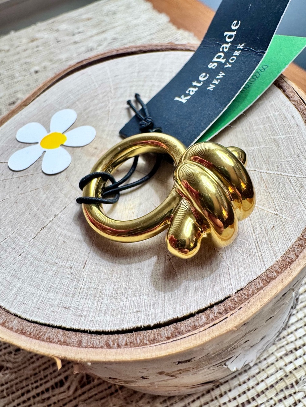 Kate Spade New York Ropes & Knots Ring Gold Tone Size 7 NWT - Picture 3 of 14